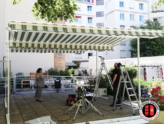 Stores double pente de terrasse Matest - Hauts-de-Seine - Le Store Parisien