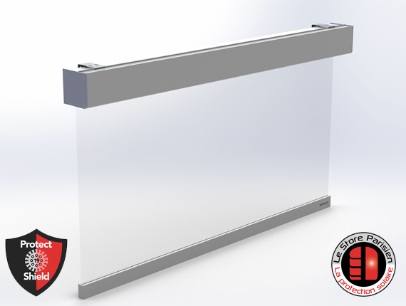 Stores box avec toile cristal de protection Covid19 - Protect Shield BOX - Agencement d'espaces