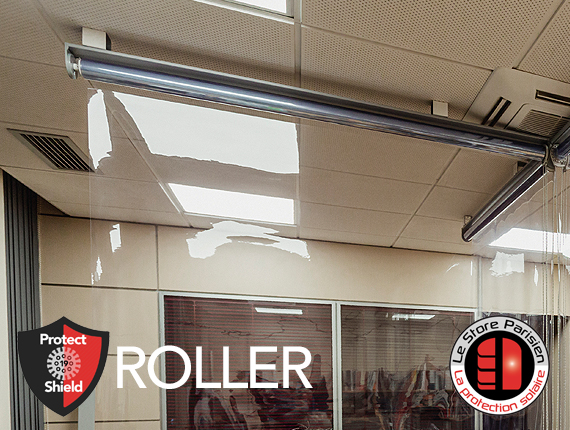 Stores toile cristal de protection Covid19 - Protect Shield ROLLER