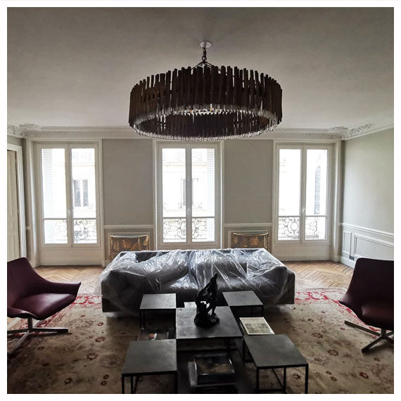 Fenêtres bois appartement Haussmannien Paris 7 - Le Store Parisien 