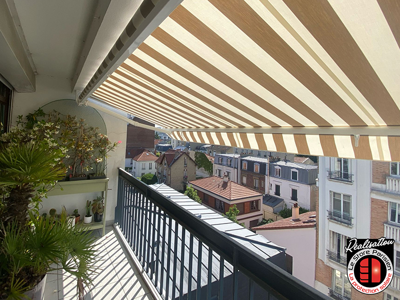 Rentoilage de stores banne sur balcons dans les Hauts-de-Seine - Le Store Parisien