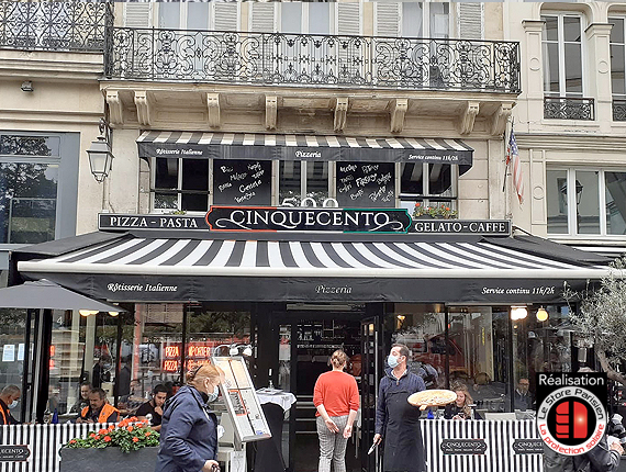 Rentoilage de stores banne de restaurant - Paris - Le Store Parisien