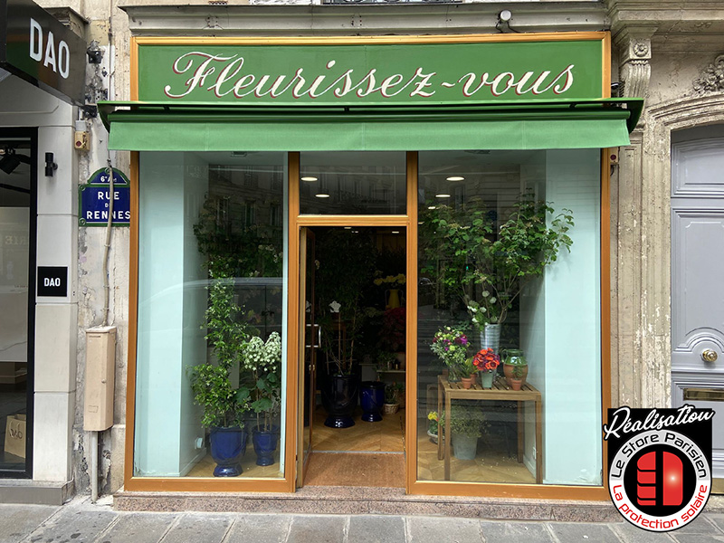 Stores bannes pour commerces, fleuristes.