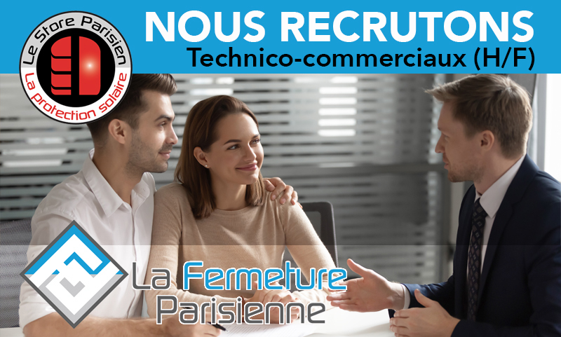 Recrutement commerciaux en Stores et Fermetures